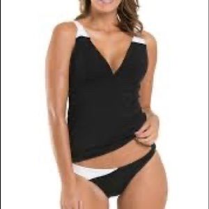 Jets Black/White Tankini Set